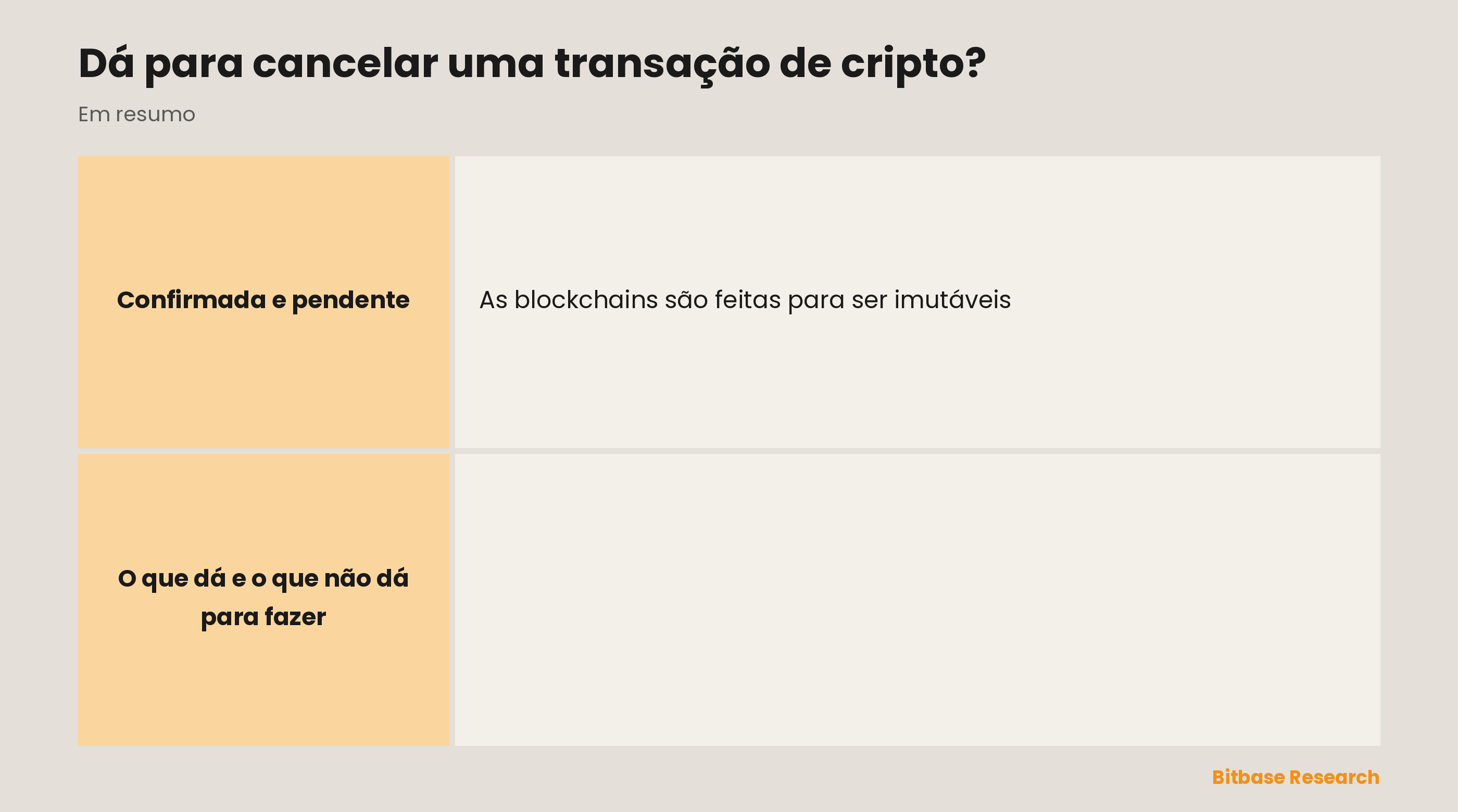 Dá para cancelar uma transação de cripto: confirmada é definitiva, pendente às vezes pode ser substituída, por que a rede é imutável e qual é a melhor defesa.