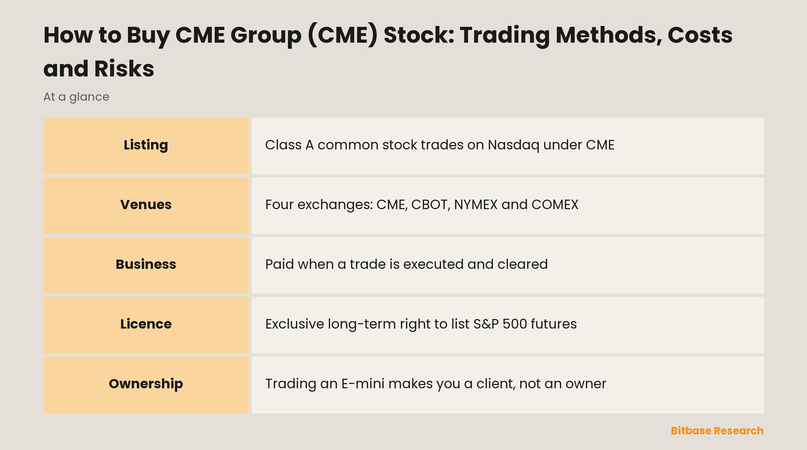 How to Buy CME Group (CME) Stock: Trading Methods, Costs and Risks: key points at a glance