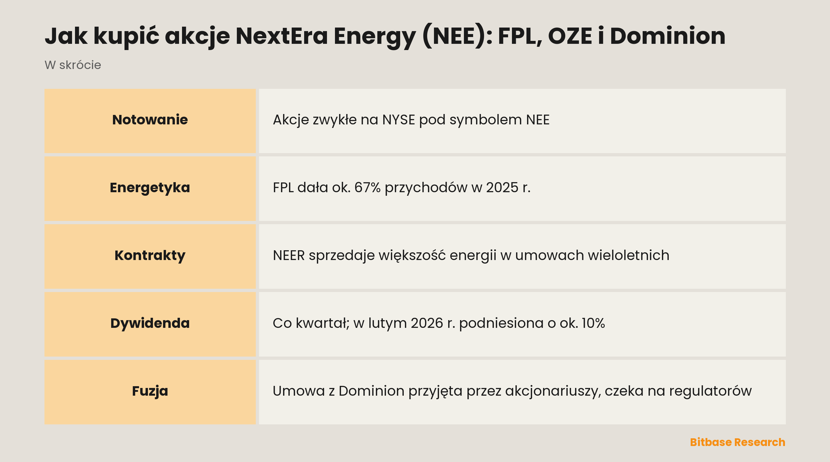 Jak kupić akcje NextEra Energy (NEE): FPL, OZE i Dominion: najważniejsze informacje w skrócie