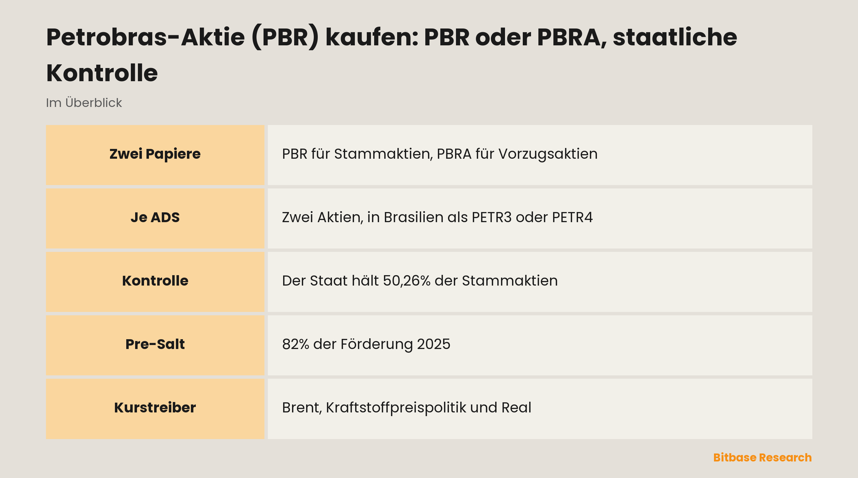 Petrobras-Aktie (PBR) kaufen: PBR oder PBRA, staatliche Kontrolle: die wichtigsten Punkte auf einen Blick