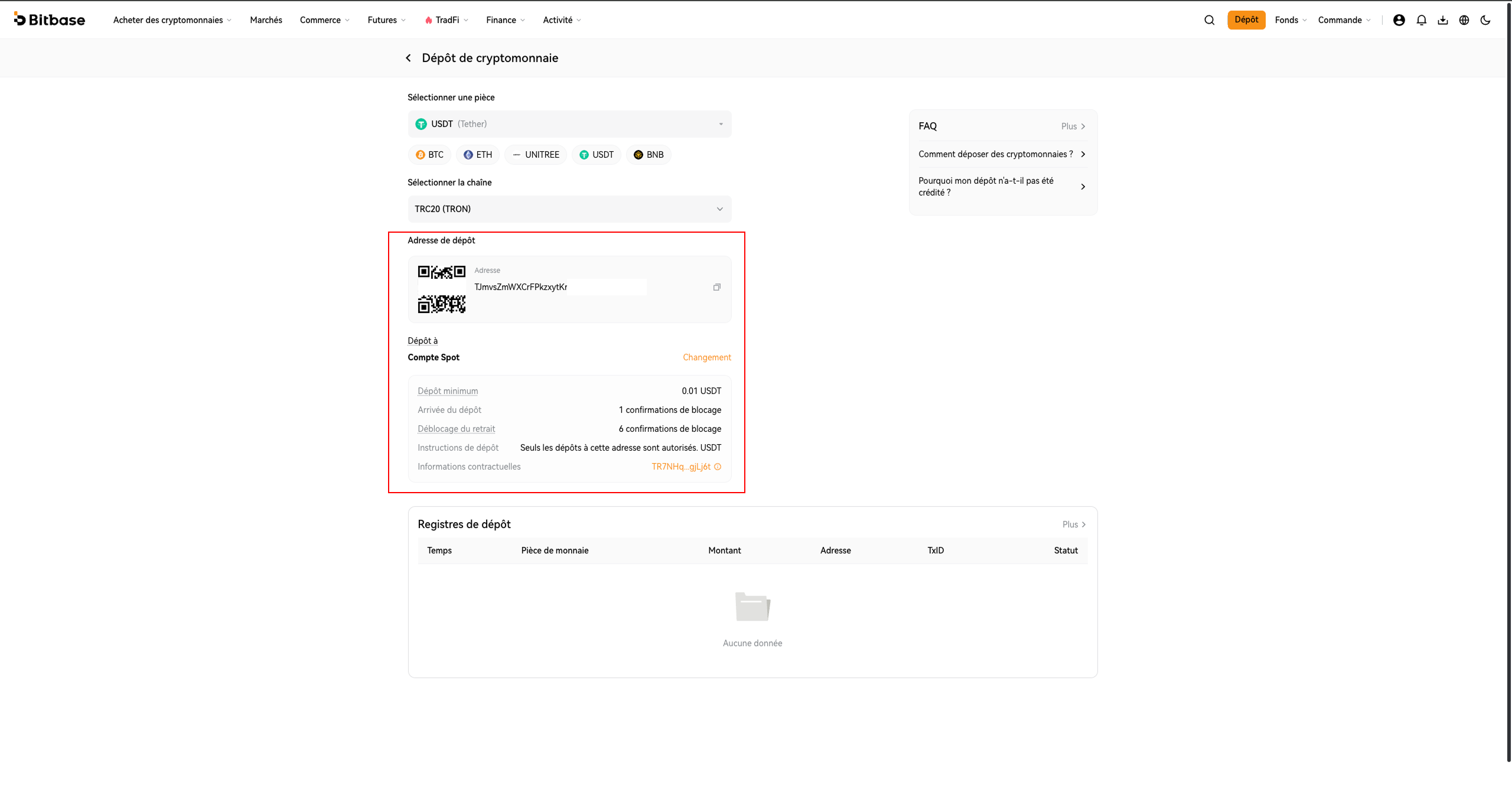 Comment déposer et retirer des cryptos sur Bitbase (Web)-bitbase-6780