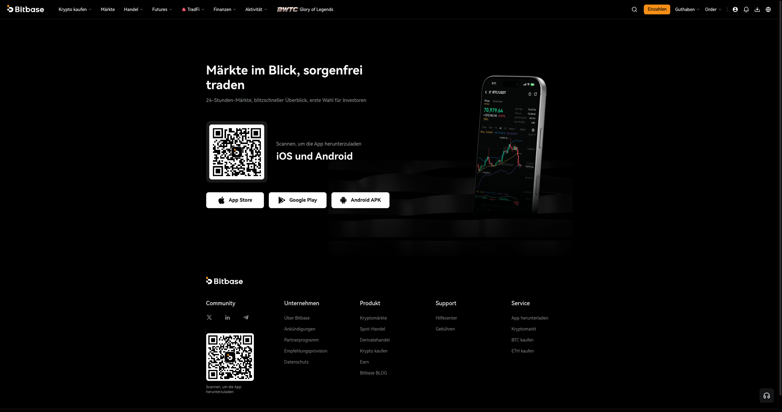 Bitbase-App-Download — App Store / Google Play oder die Download-Seite auf bitbase.com