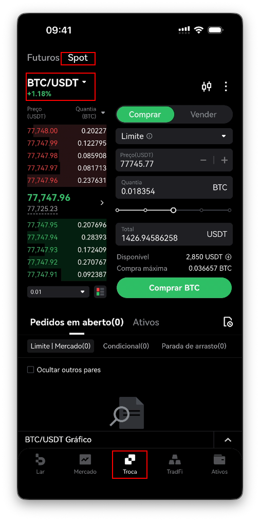 Como negociar cripto no app da Bitbase (Spot e Futuros)-bitbase-5628