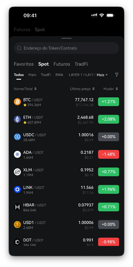 Como negociar cripto no app da Bitbase (Spot e Futuros)-bitbase-9817