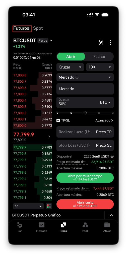 Como negociar cripto no app da Bitbase (Spot e Futuros)-bitbase-8396