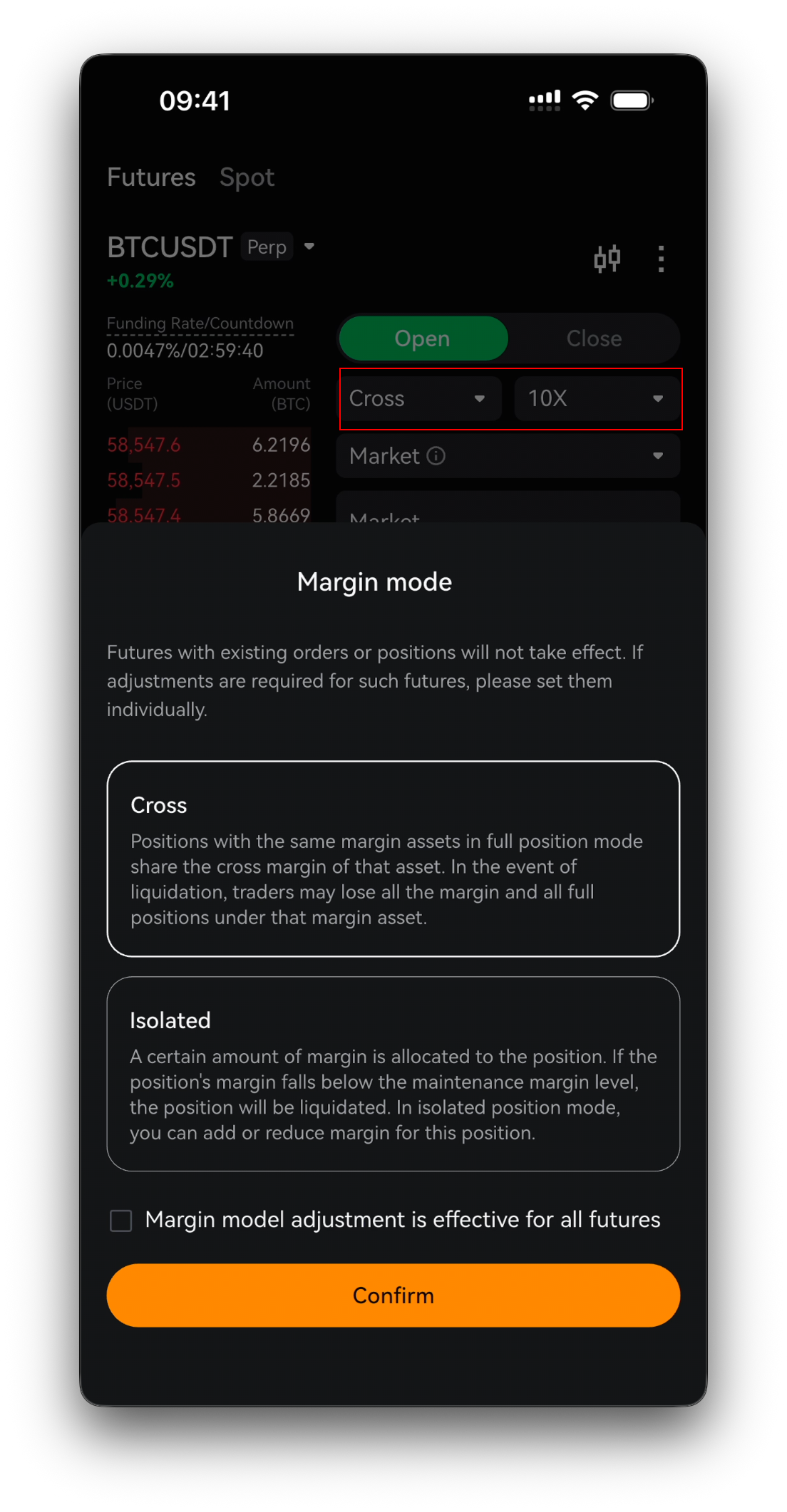 Margin mode