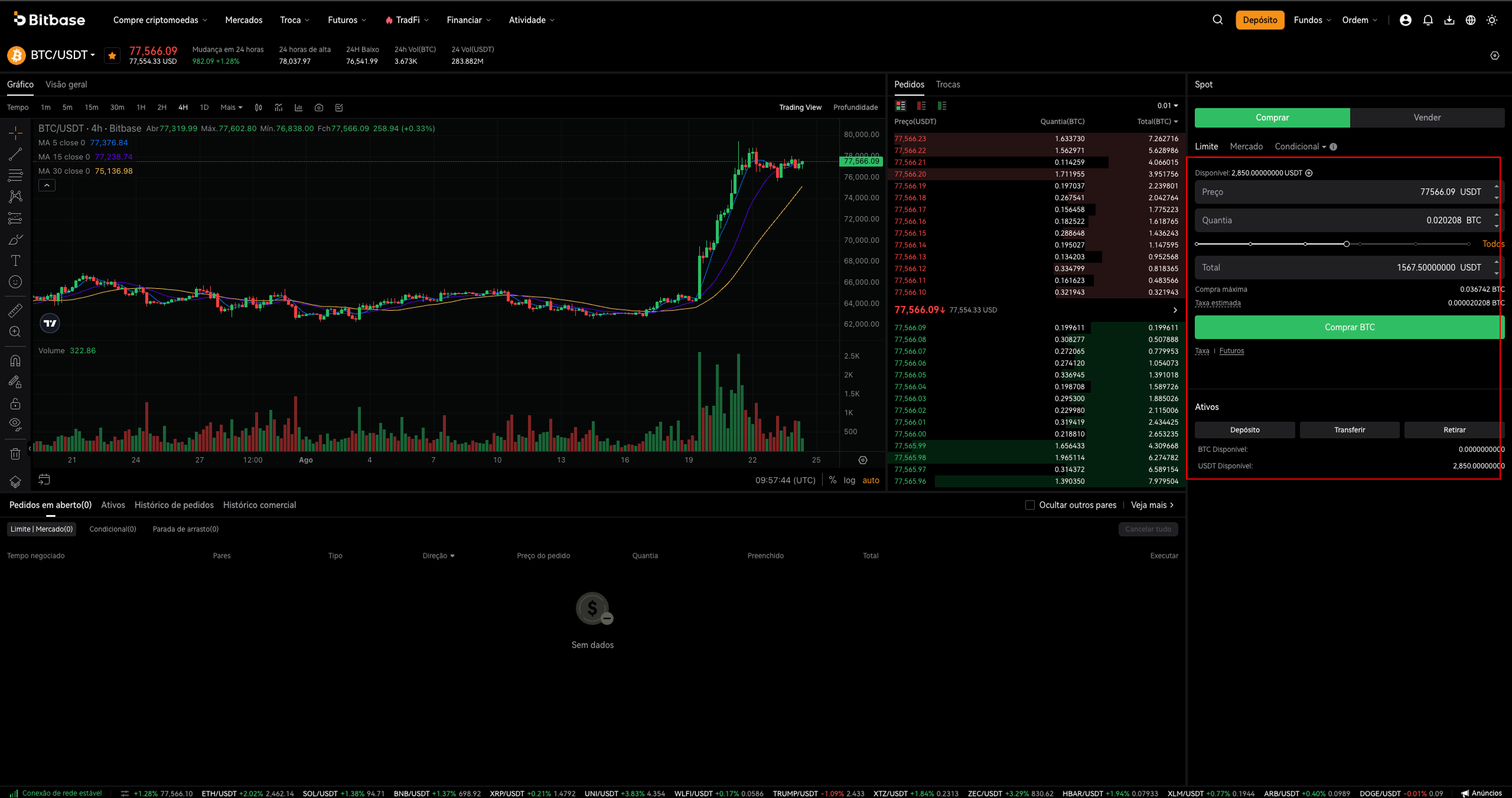Como negociar cripto na Bitbase: Web (Spot e Futuros)-bitbase-2605
