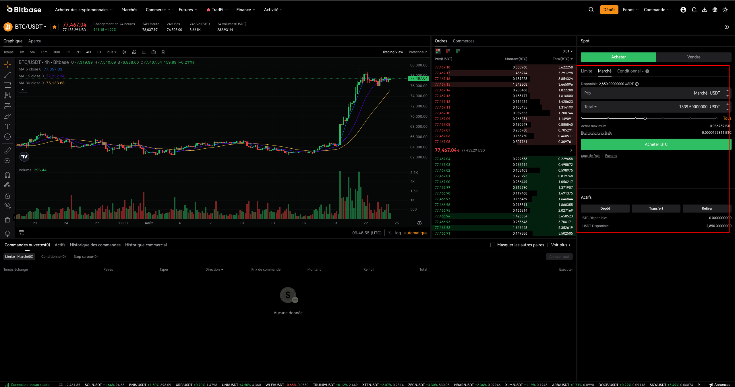 Comment trader des cryptos sur Bitbase : Web (Spot et Futures)-bitbase-3155