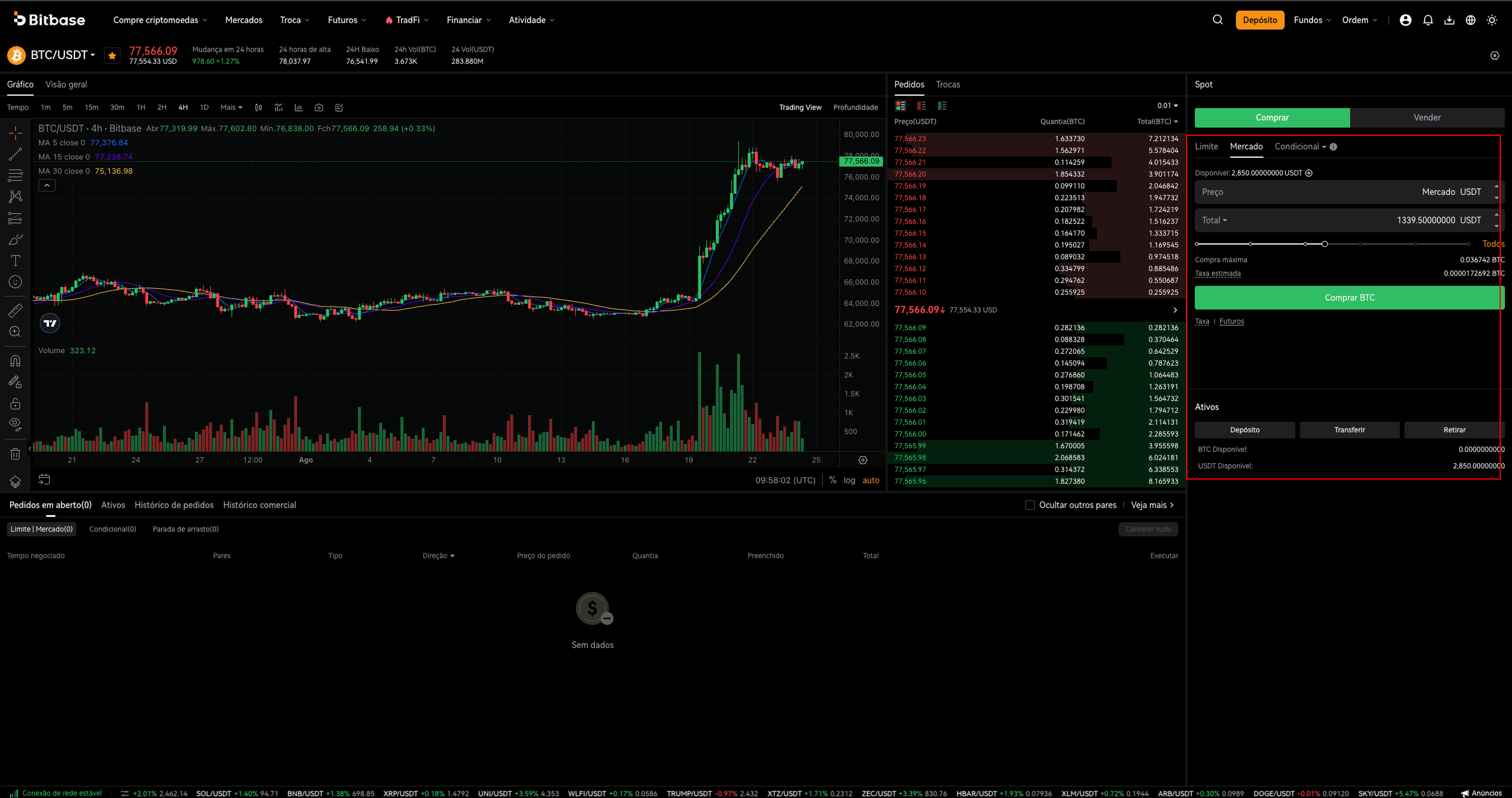 Como negociar cripto na Bitbase: Web (Spot e Futuros)-bitbase-1517