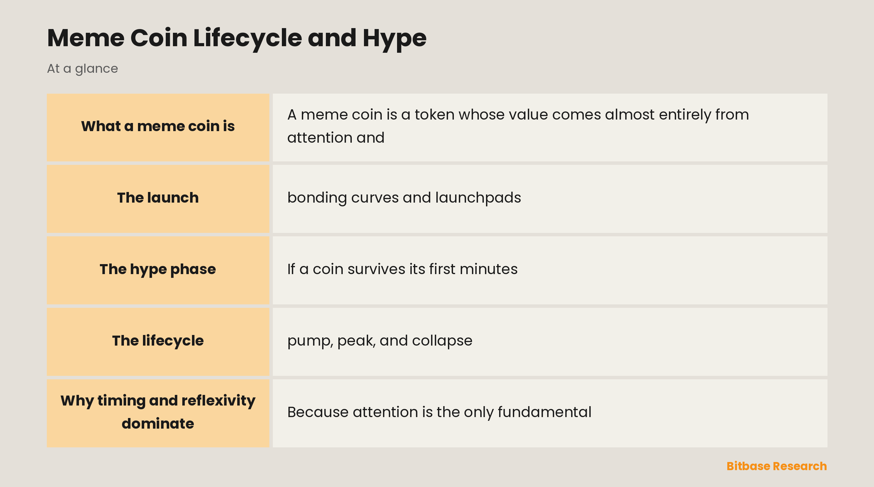 Meme Coin Lifecycle and Hype: key points at a glance