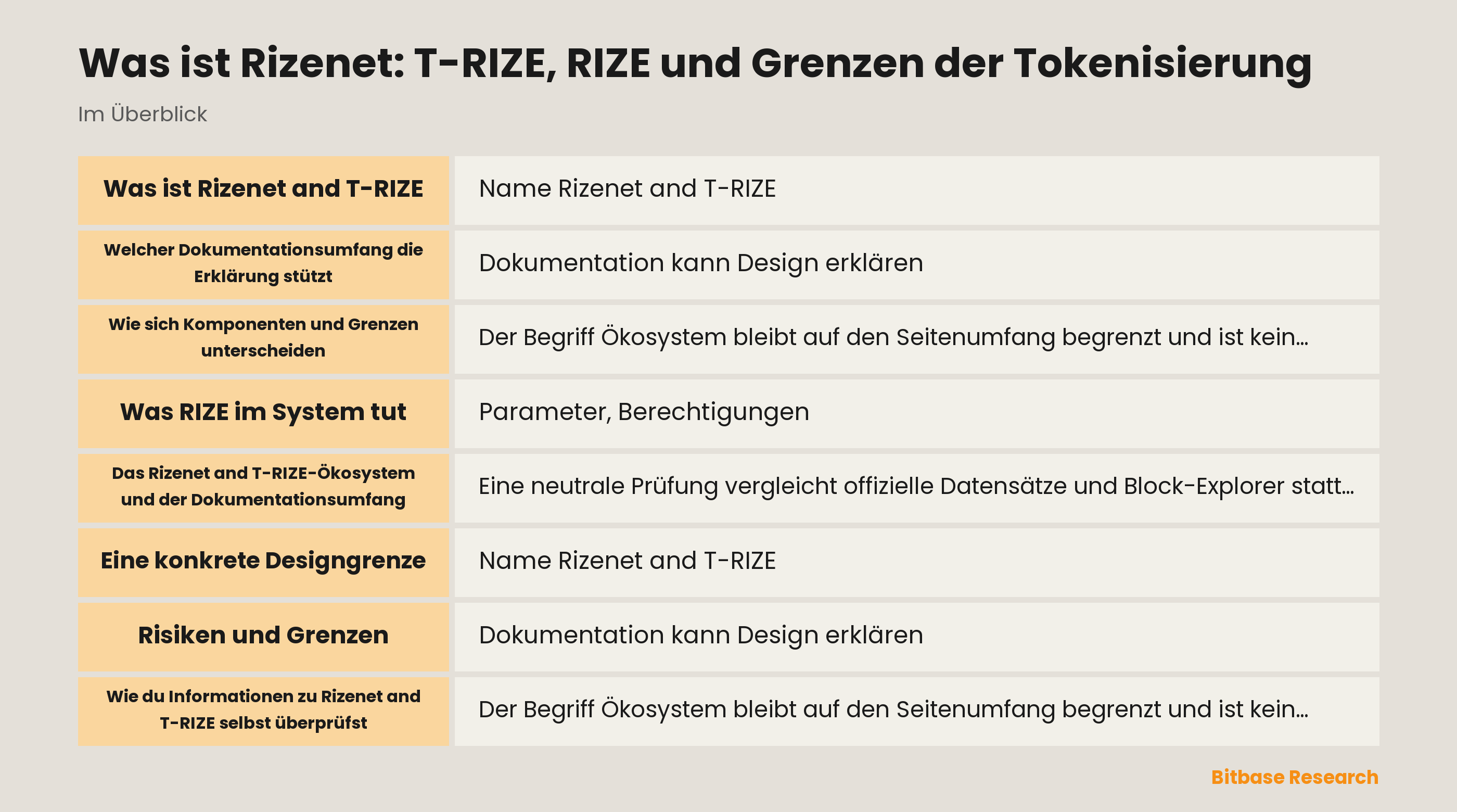 Was ist Rizenet: T-RIZE, RIZE und Grenzen der Tokenisierung documentation overview
